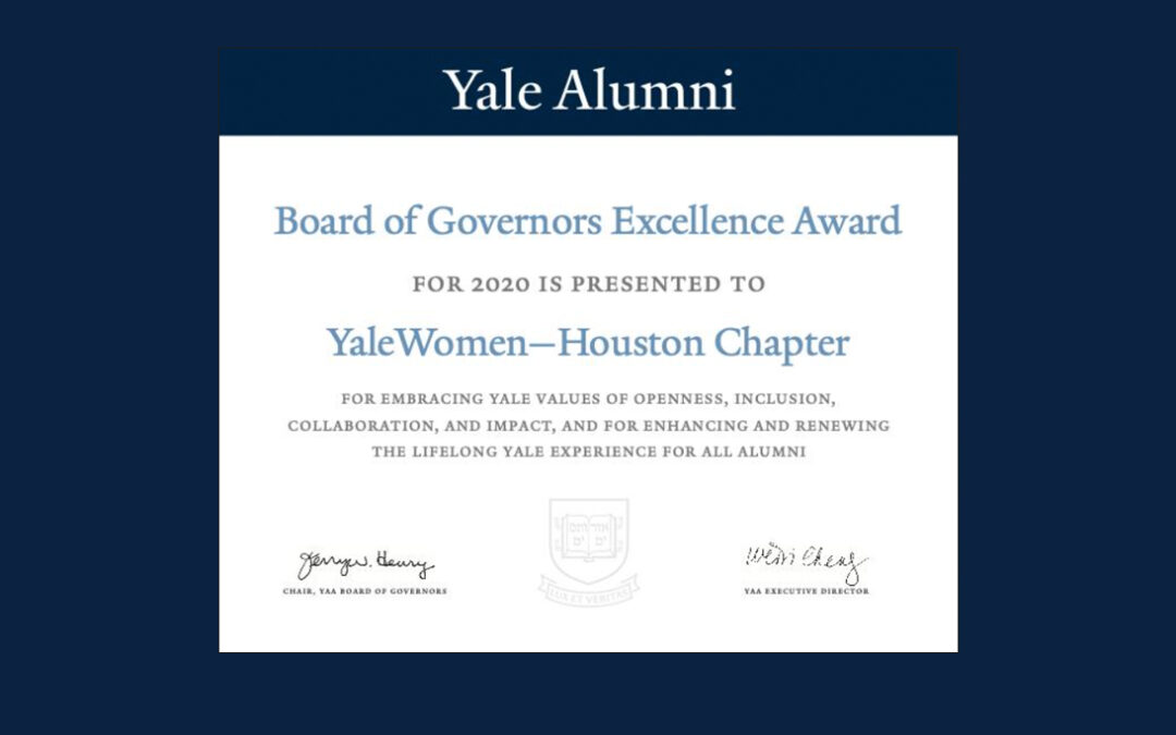 YaleWomen Houston Chapter Wins Excellence Award